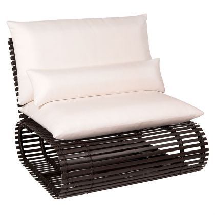 Novel Contemporary Outdoor Rataan Stationary Lounge Chair by Stori Modern