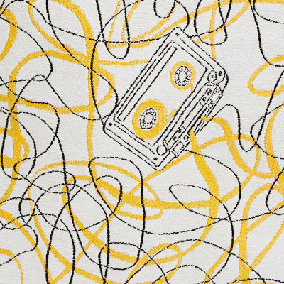 stori modern outdoor pillow mix tape in yellow close up