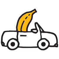 car driven by a banana